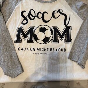 Gray and White Soccer Mom Shirt